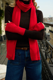 Mitaines en Laine et Cachemire Rouge