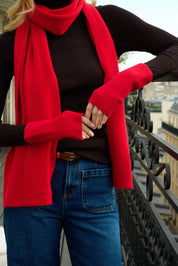 Mitaines en Laine et Cachemire Rouge
