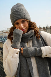 Mitaines en Laine et Cachemire Gris foncé
