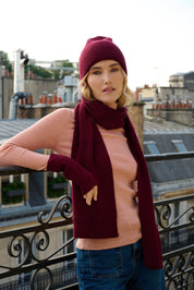 Mitaines en Laine et Cachemire bordeaux