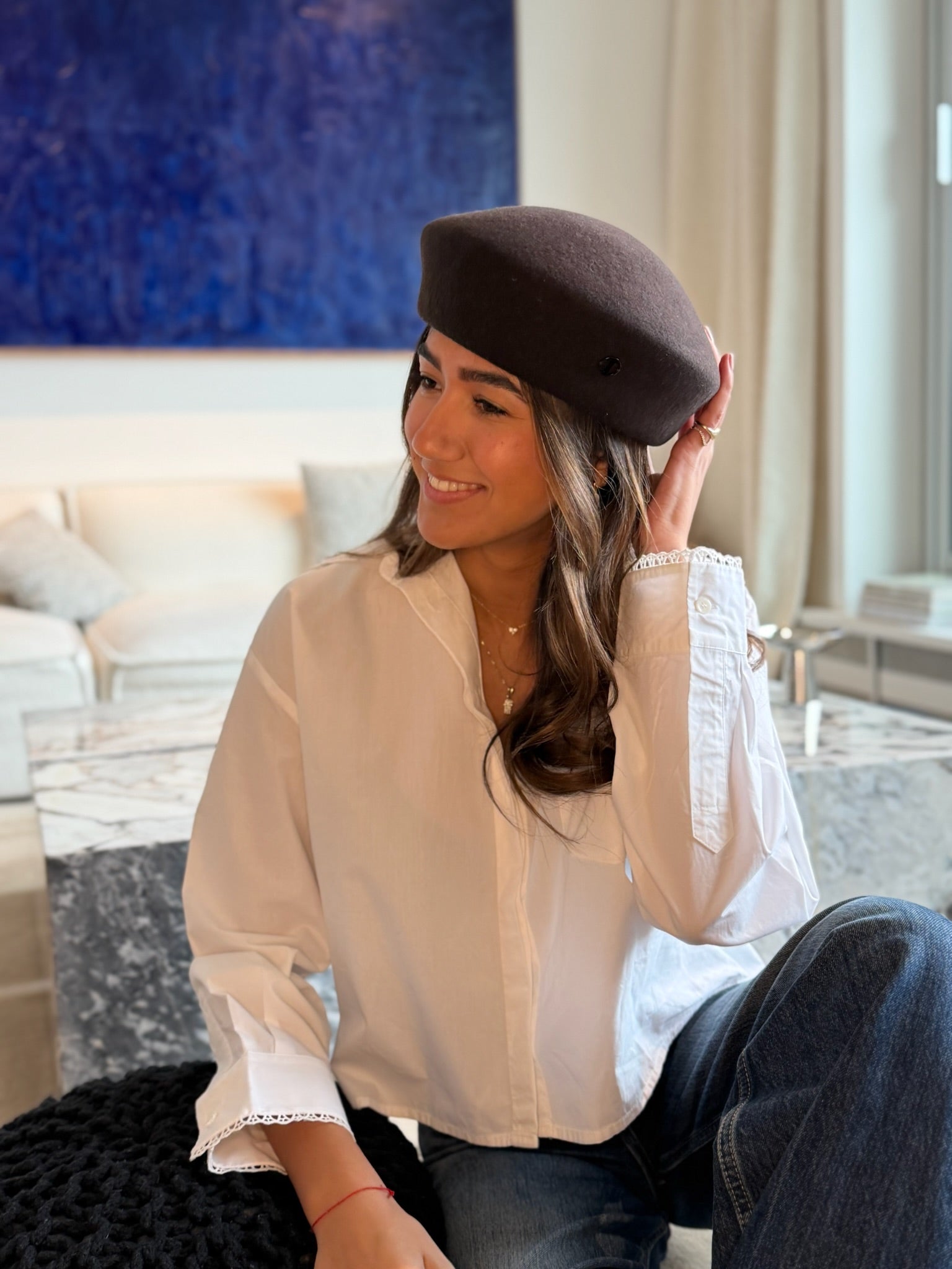 Gigi béret Casquette en Laine Choco