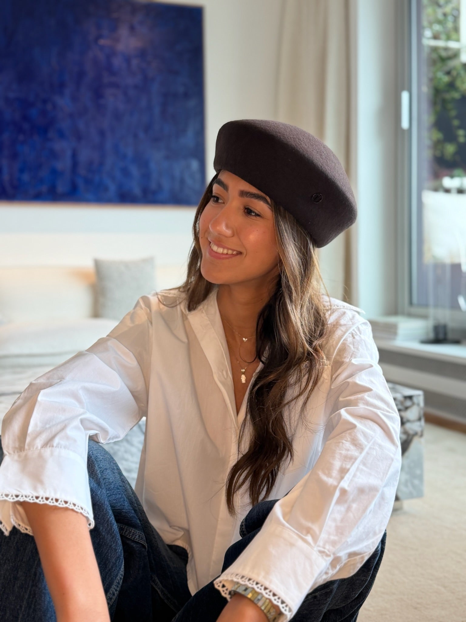 Gigi béret Casquette en Laine Choco