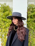 Canotier Ralph en Laine Grand Bord 9cm Gris chinée foncé