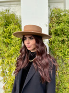 Canotier Ralph en Laine Grand Bord 9cm Camel