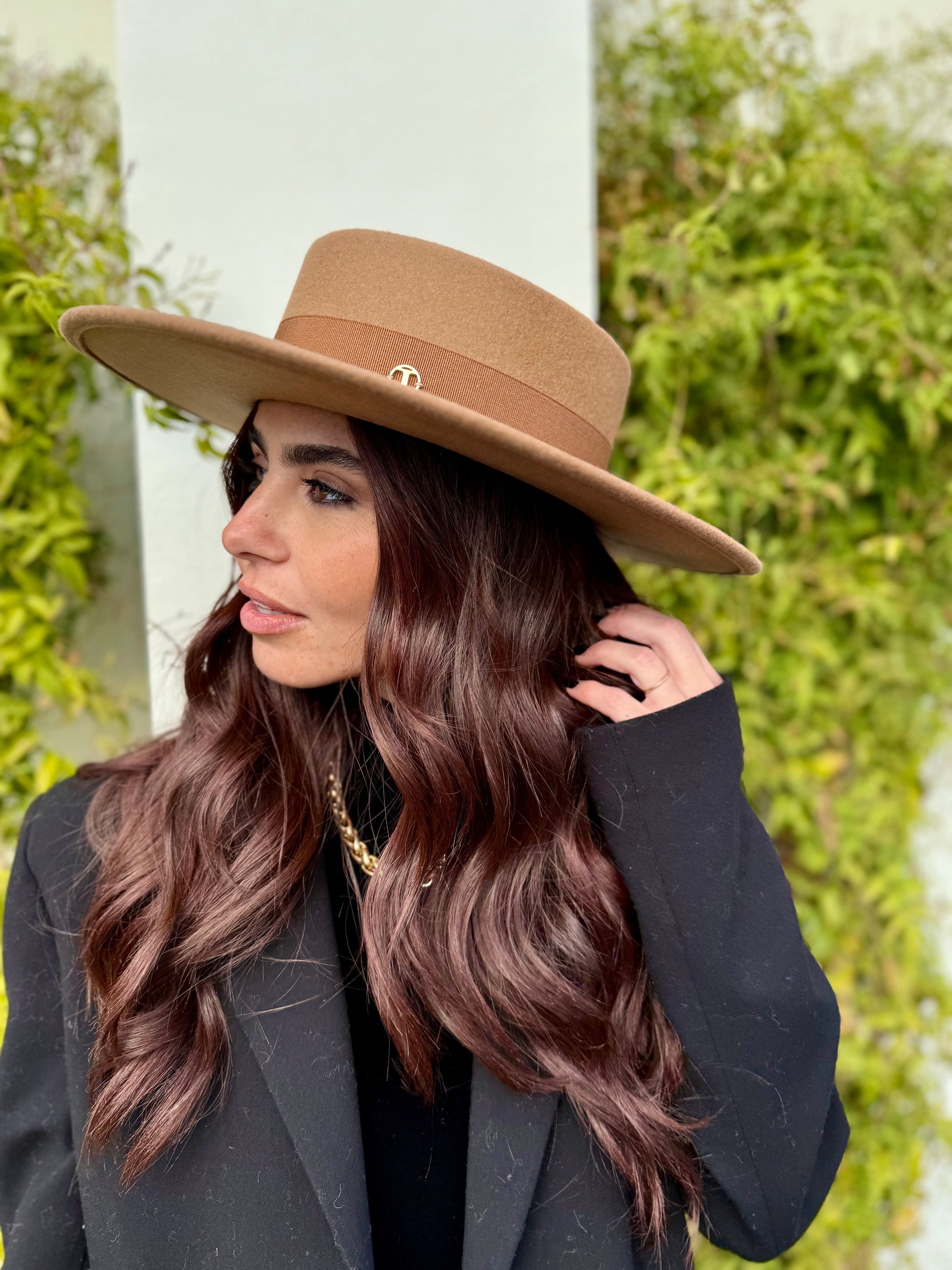 Canotier Ralph en Laine Grand Bord 9cm Camel