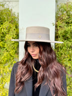 Canotier Ralph en Laine Grand Bord 9cm Gris