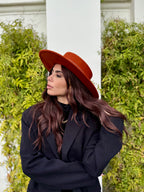 Canotier Ralph en Laine Grand Bord 9cm Rouge