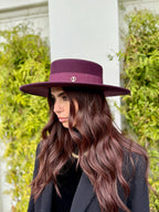 Canotier Ralph en Laine Grand Bord 9cm Bordeaux