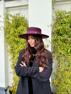 Canotier Ralph en Laine Grand Bord 9cm Bordeaux