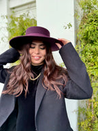 Canotier Ralph en Laine Grand Bord 9cm Bordeaux