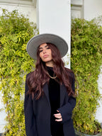 Canotier Ralph en Laine Grand Bord 9cm Gris chiné claire