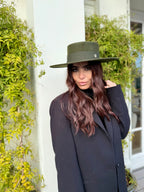 Canotier Ralph en Laine Grand Bord 9cm Kaki