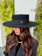 Canotier Ralph en Laine Grand Bord 9cm Noir