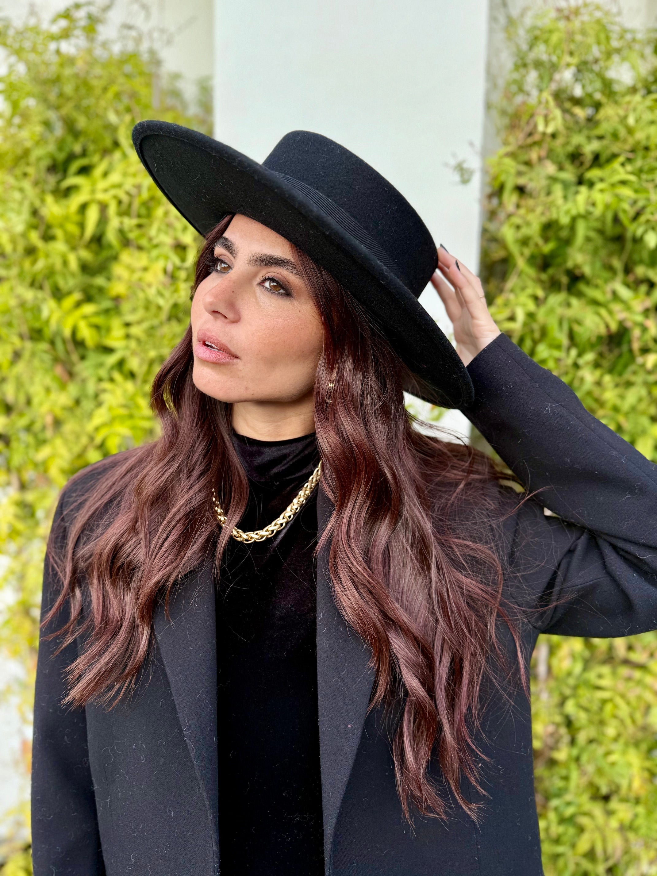 Canotier Ralph en Laine Grand Bord 9cm Noir