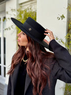 Canotier Ralph en Laine Grand Bord 9cm Noir