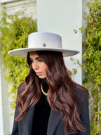 Canotier Ralph en Laine Grand Bord 9cm Blanc