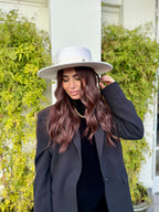 Canotier Ralph en Laine Grand Bord 9cm Blanc