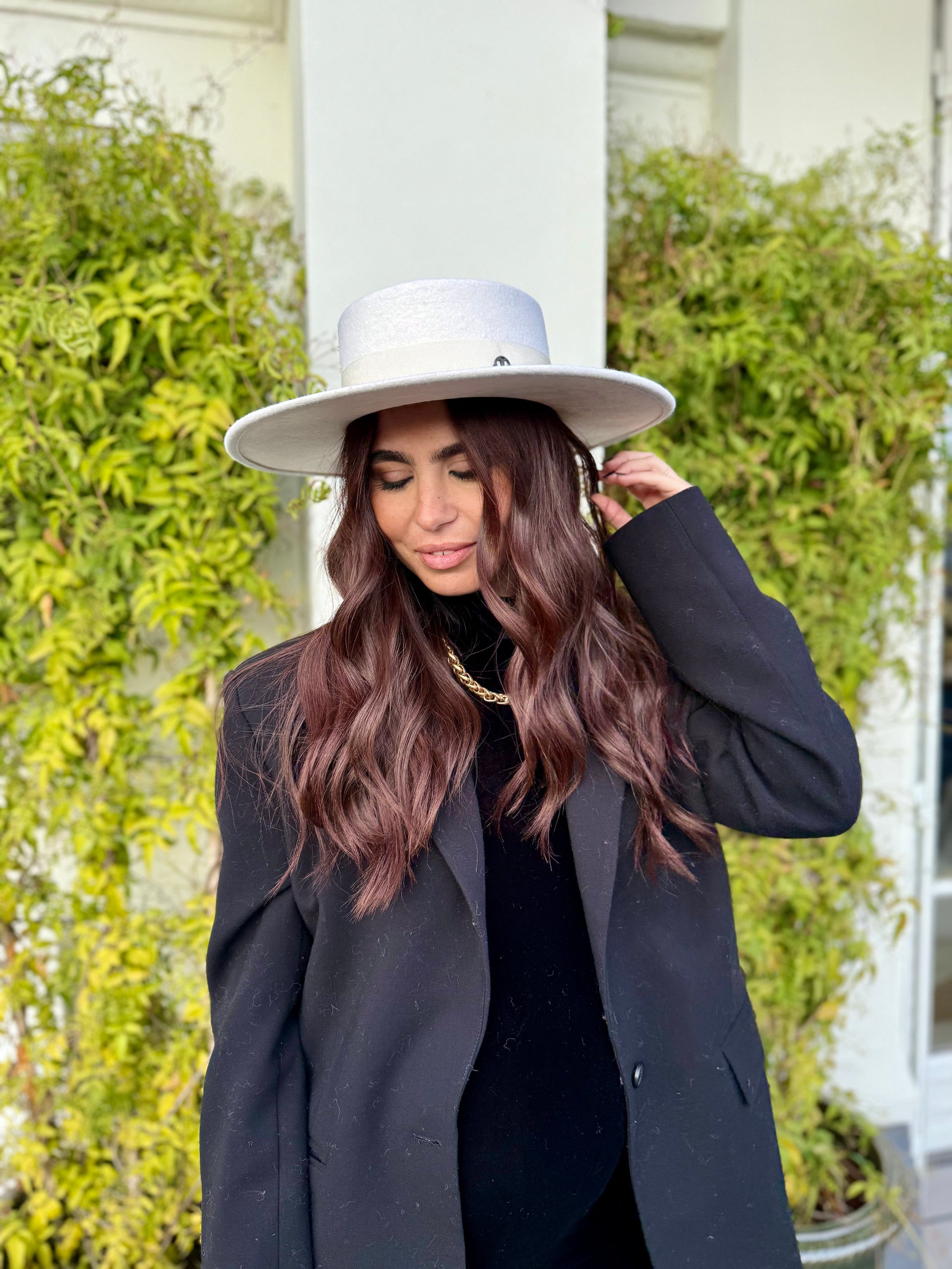 Canotier Ralph en Laine Grand Bord 9cm Blanc