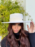 Canotier Ralph en Laine Grand Bord 9cm Blanc