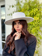 Canotier Ralph en Laine Grand Bord 9cm Blanc