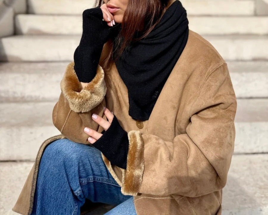 Coffret Triangle Bandana & Mitaines Noir