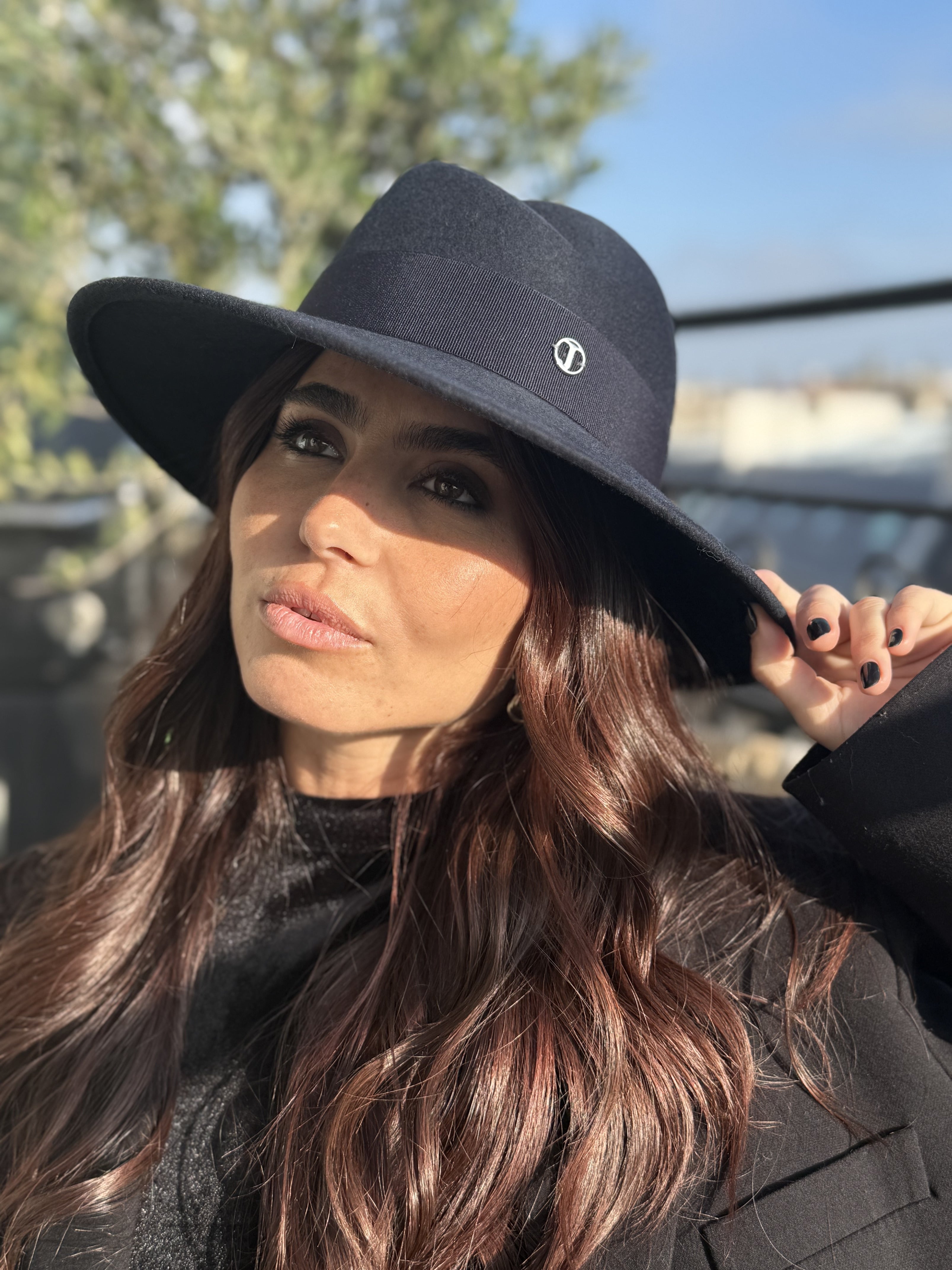 Chloé ASYMÉTRIQUE en Laine Bord 8cm Noir