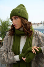 Bonnet en Laine et Cachemire kaki