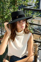 Canotier Deby en Laine Noir