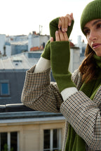 Mitaines en Laine et Cachemire kaki