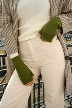 Mitaines en Laine et Cachemire kaki