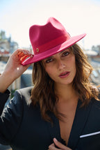 John Borsalino Bord 6.5 cm Rouge framboise