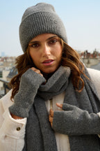 Mitaines en Laine et Cachemire Gris foncé