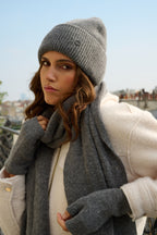 Mitaines en Laine et Cachemire Gris foncé