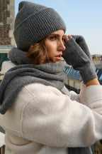 Mitaines en Laine et Cachemire Gris foncé