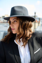 John Borsalino Bord 6.5 cm Gris anthracite