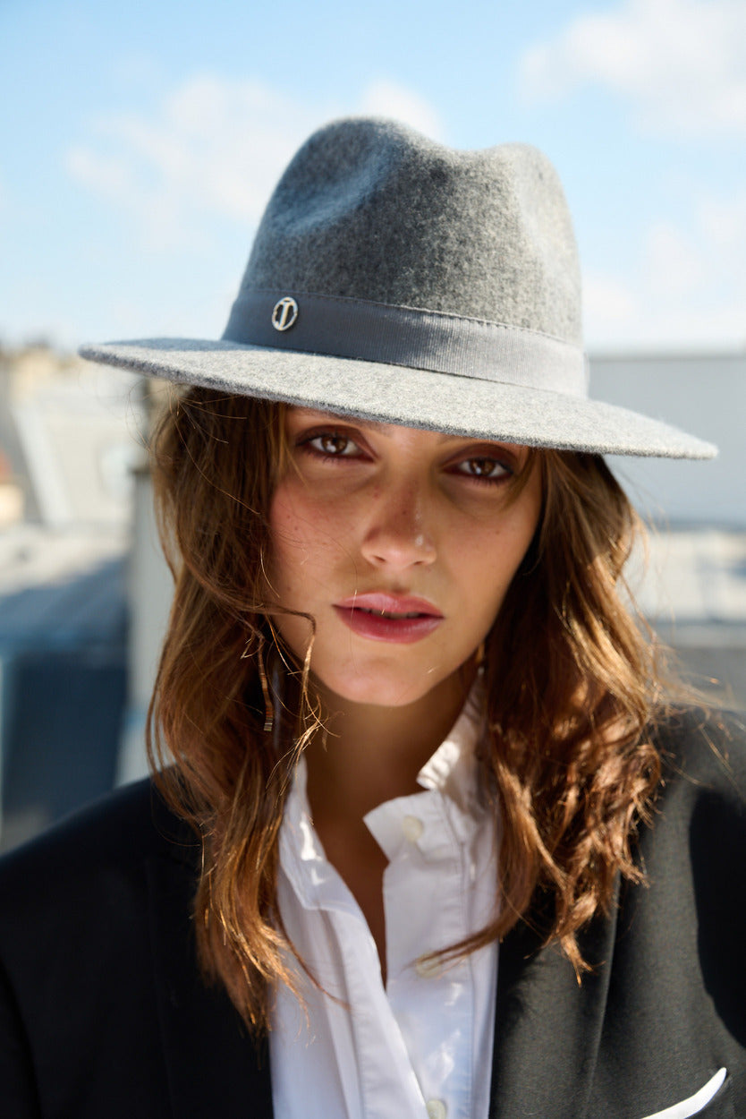 John Borsalino Bord 6.5 cm Gris chiné claire