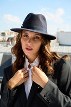 John Borsalino Bord 6.5 cm Bleu marine