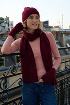 Mitaines en Laine et Cachemire bordeaux