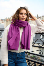 Étole - Écharpe en Cachemire, Laine violet