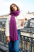 Étole - Écharpe en Cachemire, Laine violet