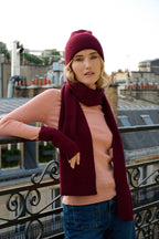 Bonnet en Laine et Cachemire Bordeaux
