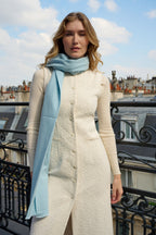 Étole - Écharpe en Cachemire, Laine Bleu ciel