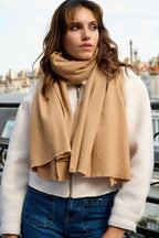 Étole - Écharpe en Cachemire, Laine Camel