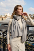Étole - Écharpe en Cachemire, Laine Gris