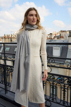 Étole - Écharpe en Cachemire, Laine Gris