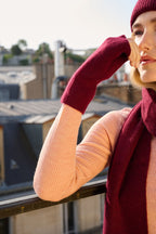 Mitaines en Laine et Cachemire bordeaux