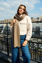 Étole - Écharpe en Cachemire, Laine Taupe