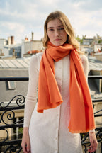 Étole - Écharpe en Cachemire, Laine Orange