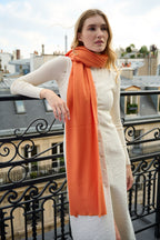 Étole - Écharpe en Cachemire, Laine Orange