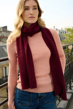 Mitaines en Laine et Cachemire bordeaux
